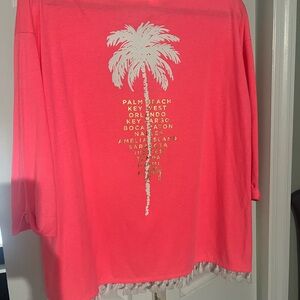 Lilly Pulitzer Mercer shirt palm tree which can be used as beach coverup or top.